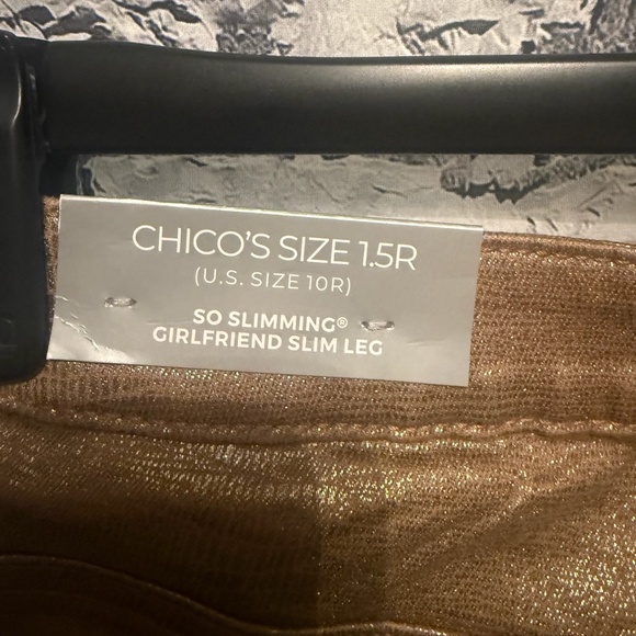 Chico's Platinum Denim Gold Jeans - Picture 5 of 12